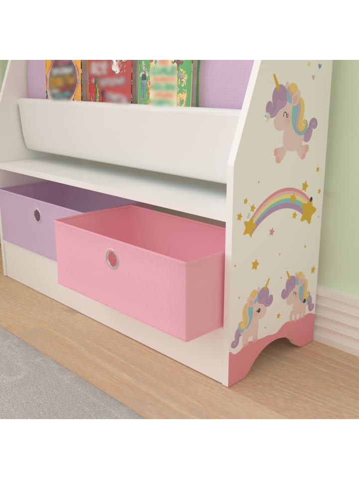 en.casa Kinderregal Neda in Lila Rosa (H)74cm (B)71cm (T)23cm günstig kaufen onesize