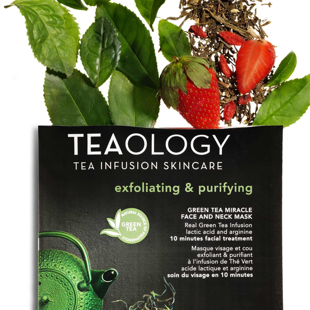 Teaology Green Tea Miracle Face And Neck Mask Masque Visage et Cou