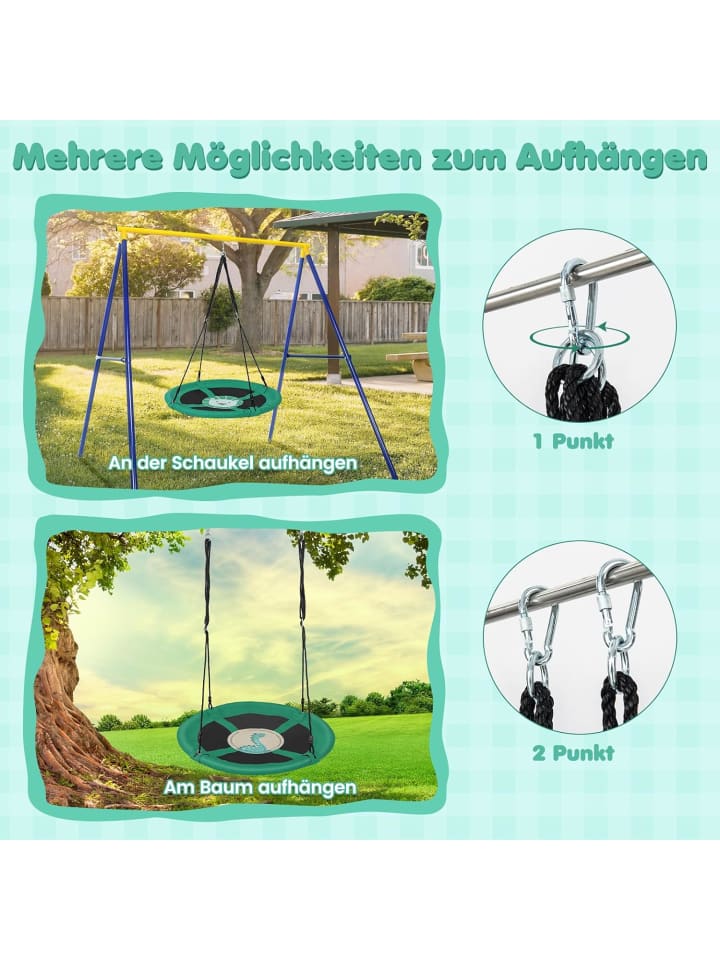 COSTWAY Nestschaukel Ø100cm ab 3 Jahre in Grün günstig kaufen onesize