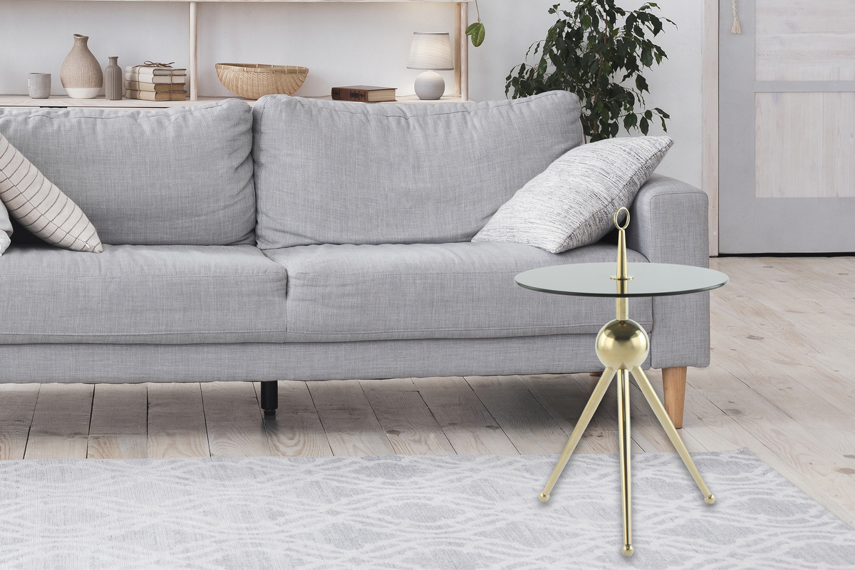 Kayoom Beistelltisch Ontario 325 Gold / Grau