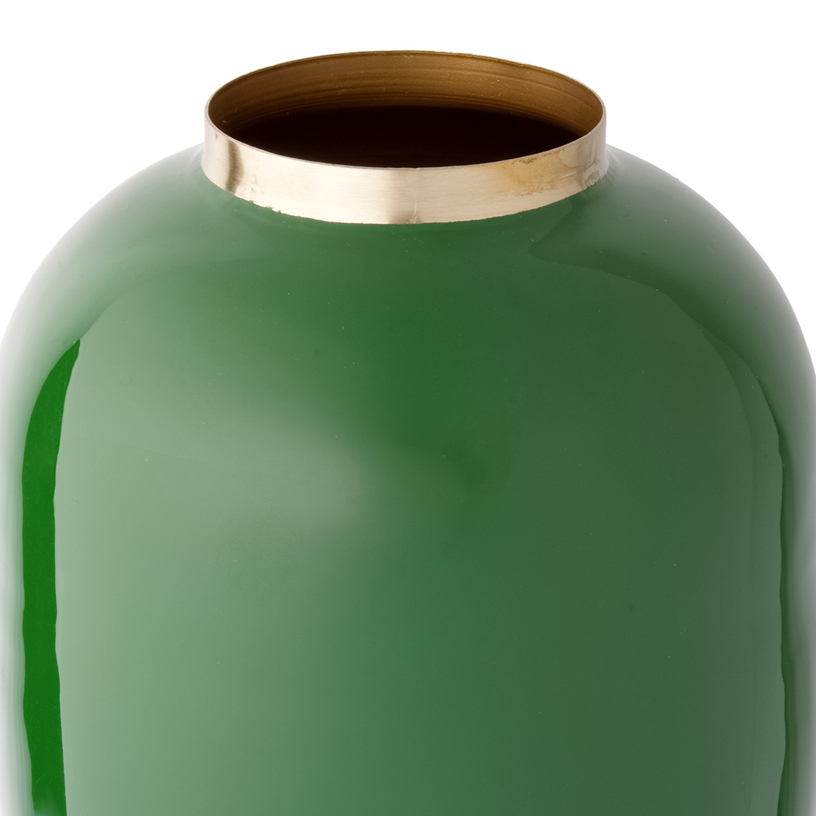 Metallvase mit Goldrand