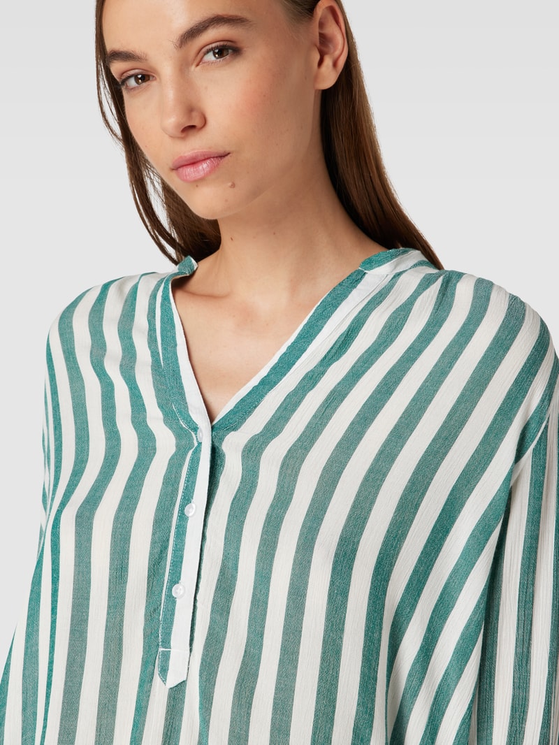 Blusenshirt mit Streifenmuster in dunkelgrün