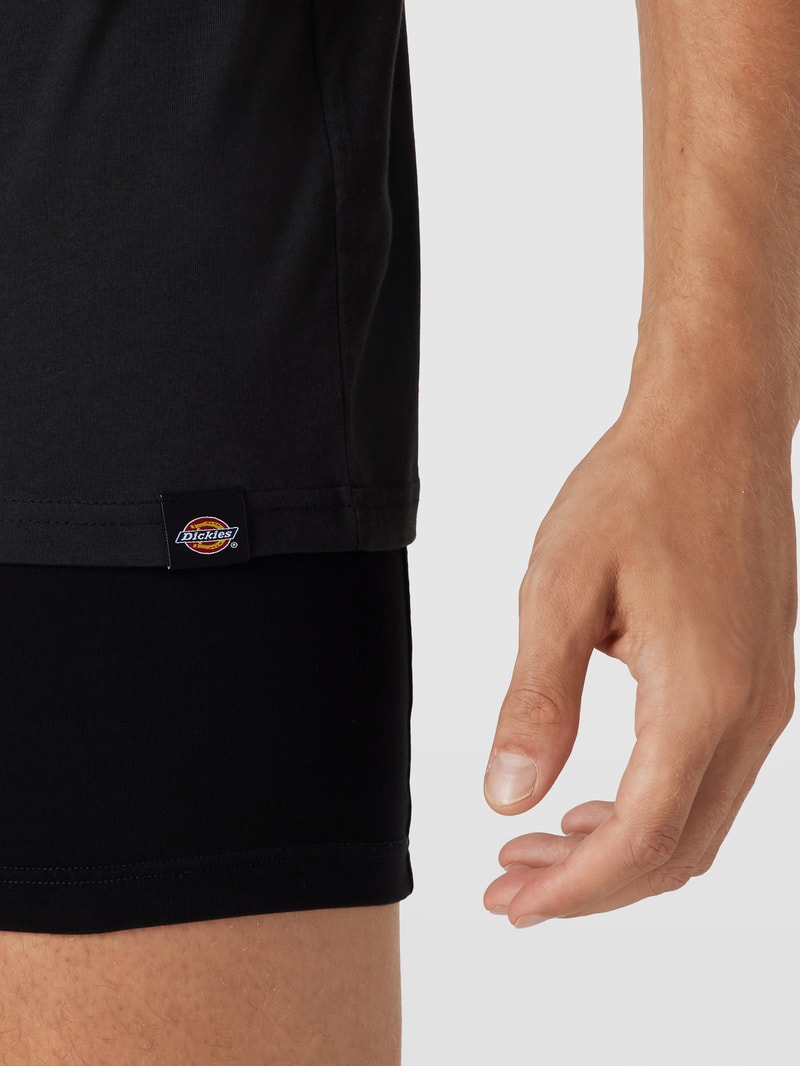 T-Shirt mit Rundhalsausschnitt im 3er-Pack in schwarz