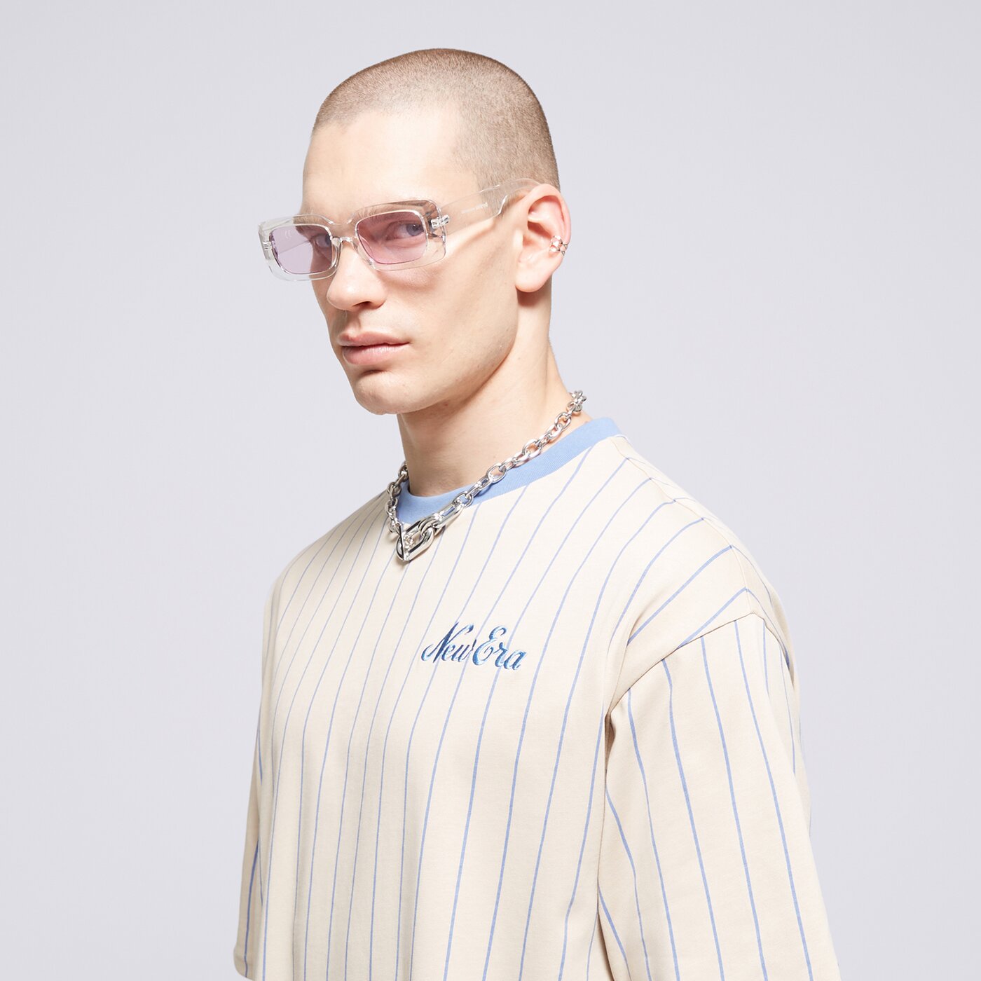 NEW ERA T-SHIRT NE PINSTRIPE OS NONE Beige
