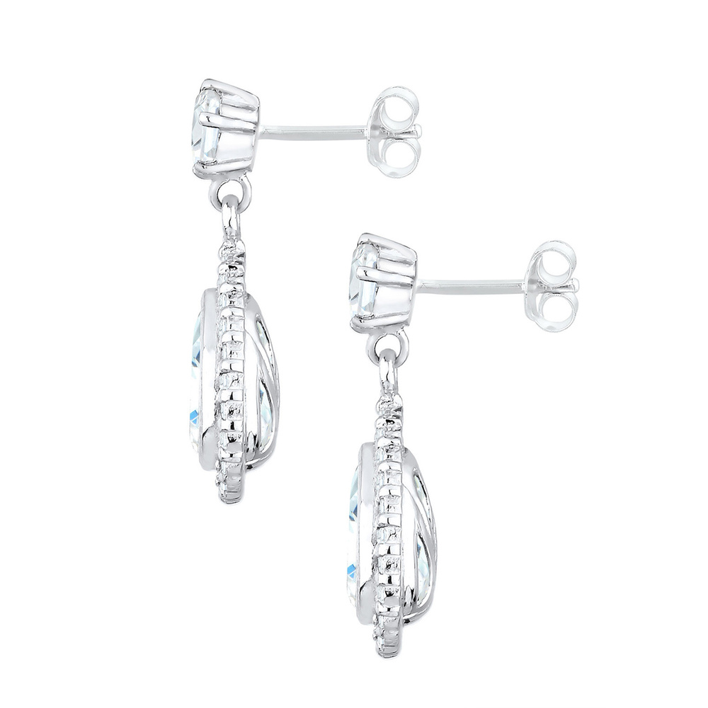 Elli Elli Boucles d'Oreilles Tropfen Glamour Eleganz Zirkonia 925 Silber Boucles d'oreilles