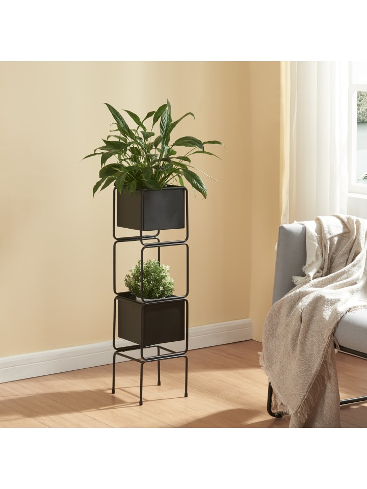 en.casa Pflanzständer Sveio in Schwarz (H)75.5cm günstig kaufen onesize