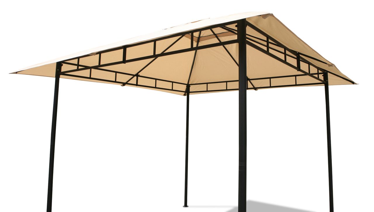 Grasekamp Antikpavillon Amalfi Flex 3 x 3 m Beige Gartenpavillon Partyzelt
