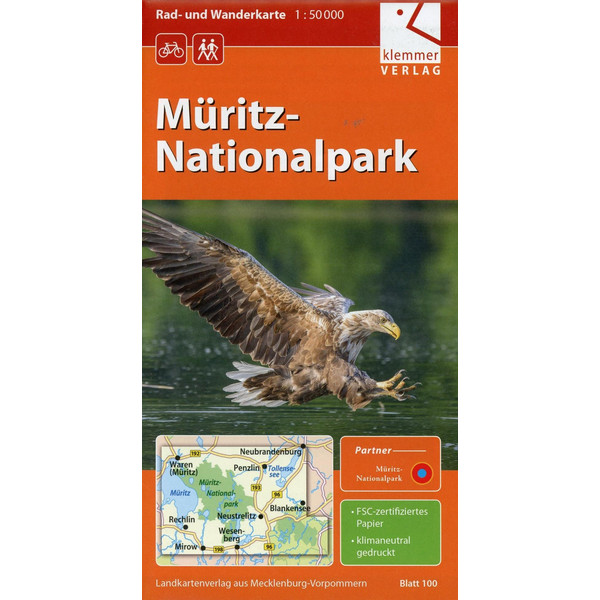 Rad- und Wanderkarte Müritz-Nationalpark 1:50.000 - Wanderkarte