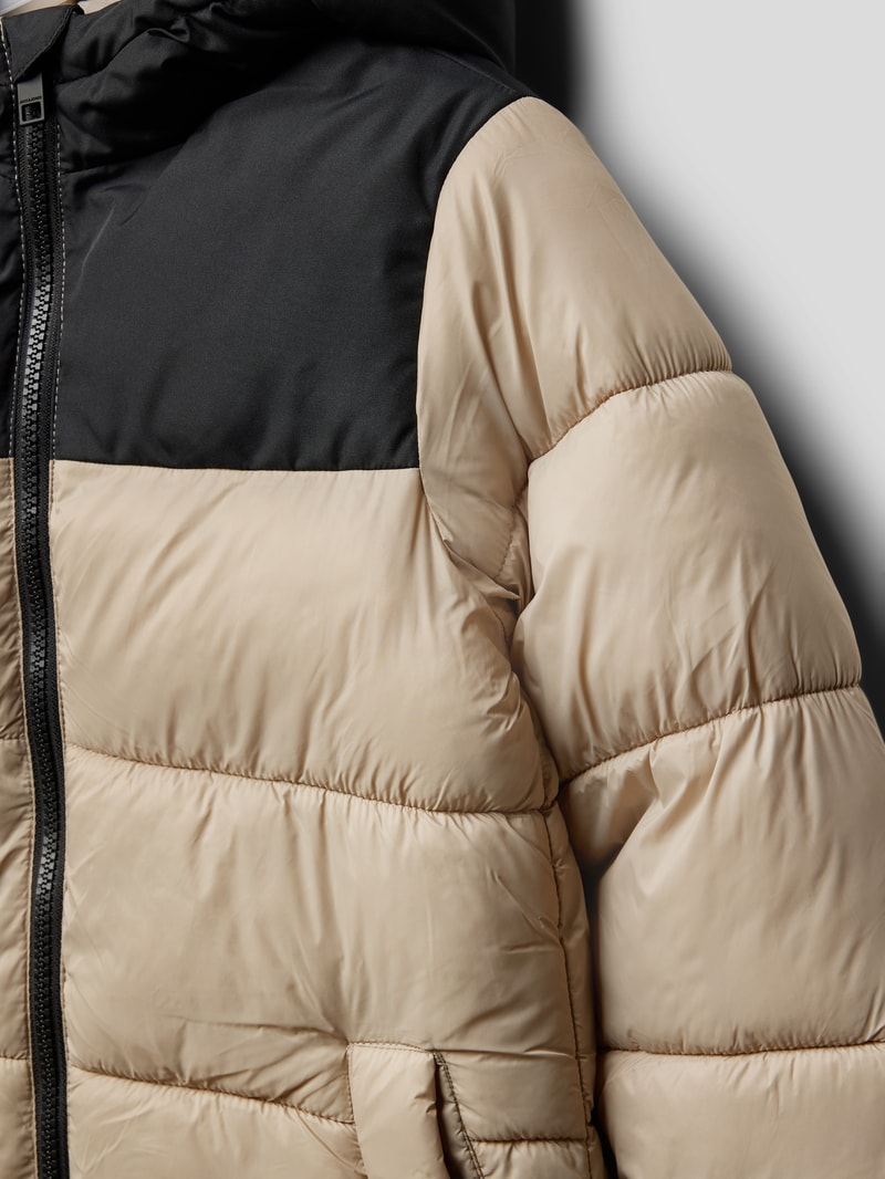 Steppjacke mit Label-Detail Modell 'ETOBY' in stein
