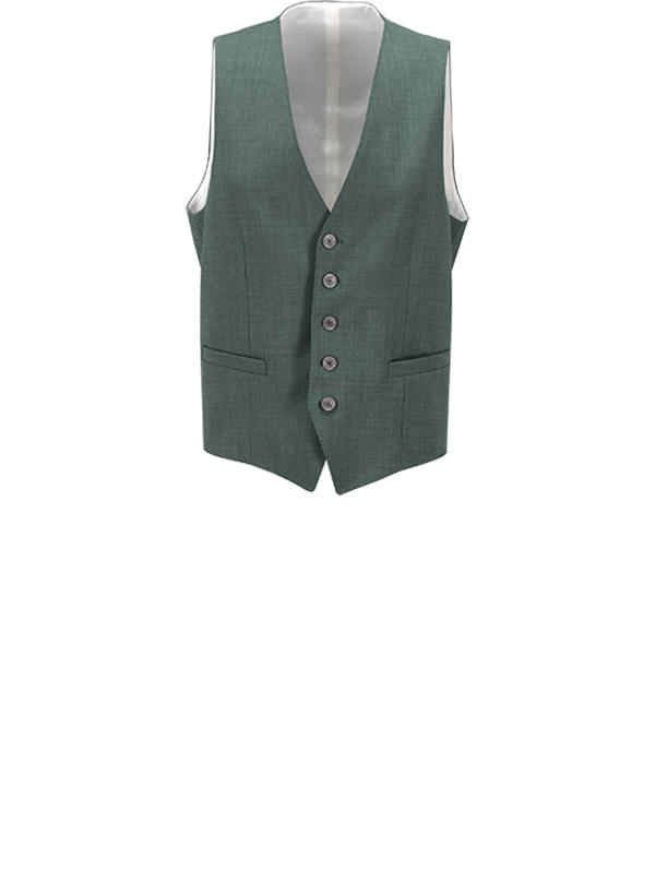 BALDESSARINI, Anzug mit Weste, Slim Fit, Schurwolle, grün