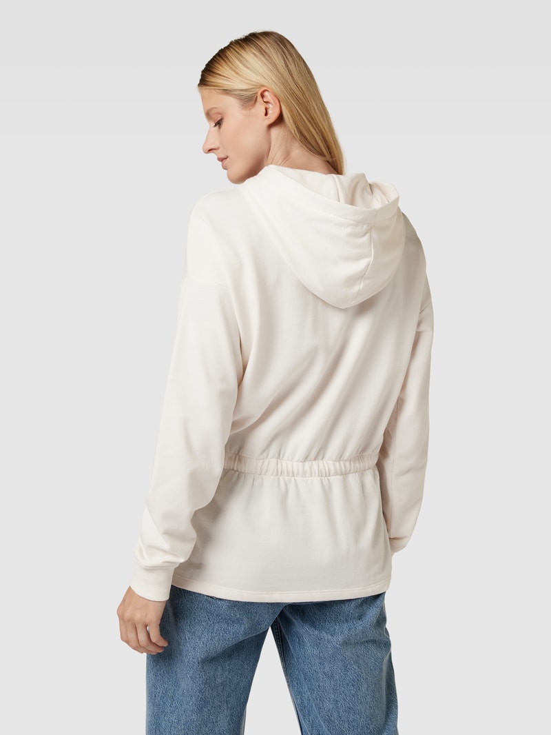 Sweatjacke mit Kapuze in ecru