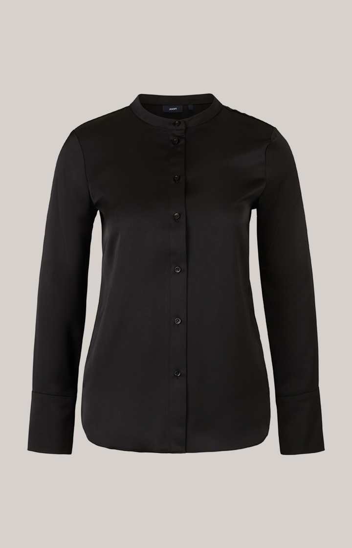 Satin-Bluse in Schwarz