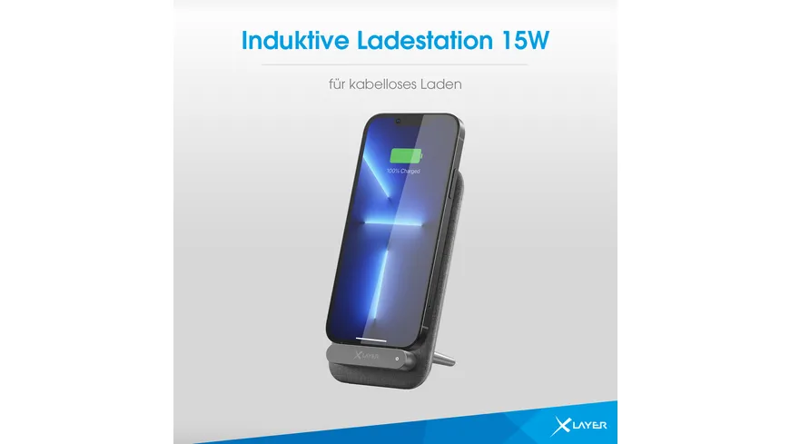 XLayer Induktive Ladestation 15W Qi-zertifiziert Dark Grey