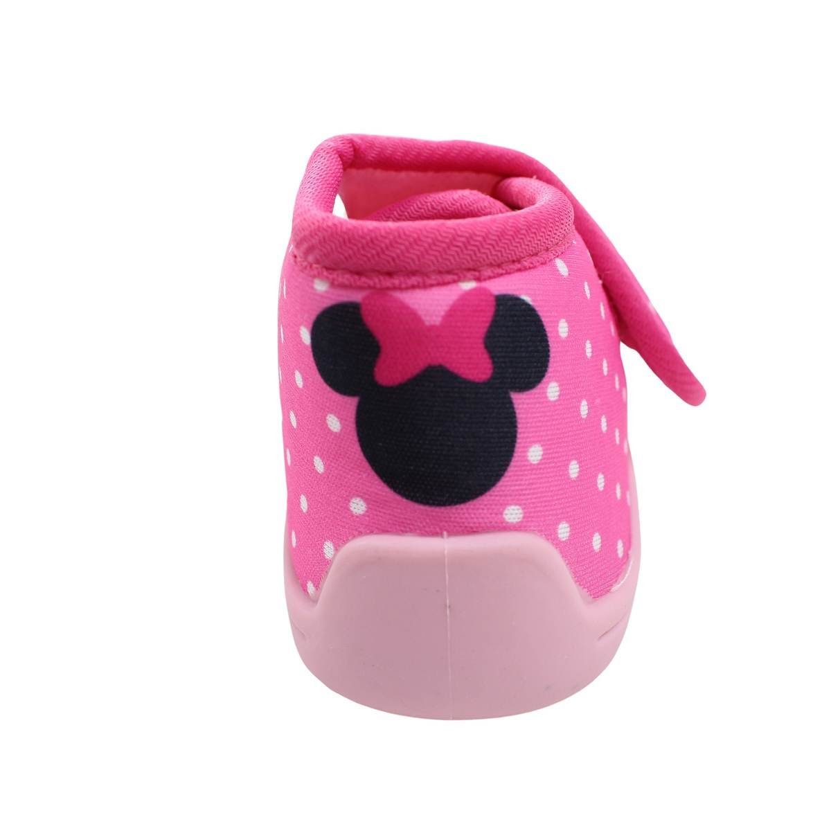 Minnie Maus Kinder Hausschuhe Kitaschuhe mit Klett Klettschuh Gr. 22 bis 27