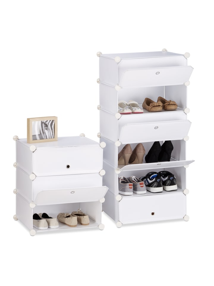 relaxdays Schuhregal in Weiß - (B)49 x (H)176 x (T)37 cm günstig kaufen onesize