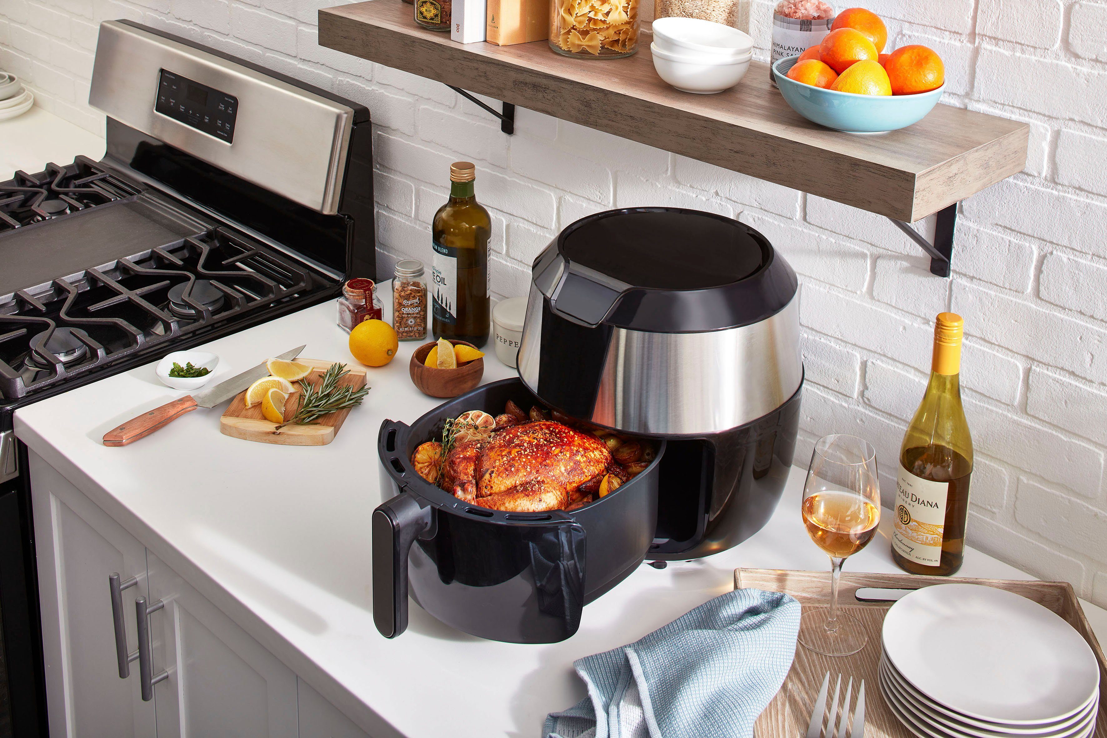 Tefal Heißluftfritteuse EY701D.HERO Easy Fry XXL mit Zubehör-Set, 1850 W, Fassungsvermögen 1,6 kg, Timer, 8 automatische Menüs