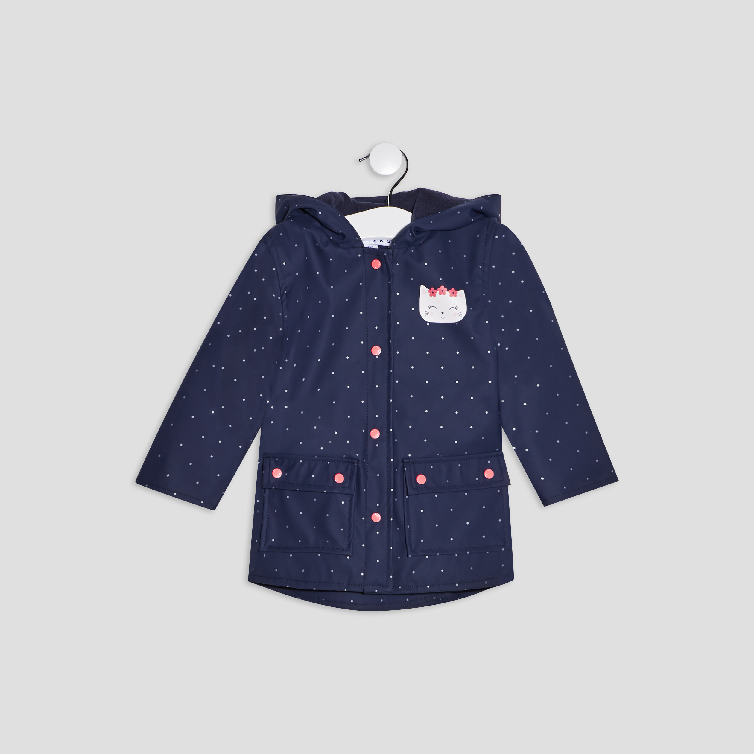 Parka droite à capuche Creeks bleu marine bébé fille | La Halle