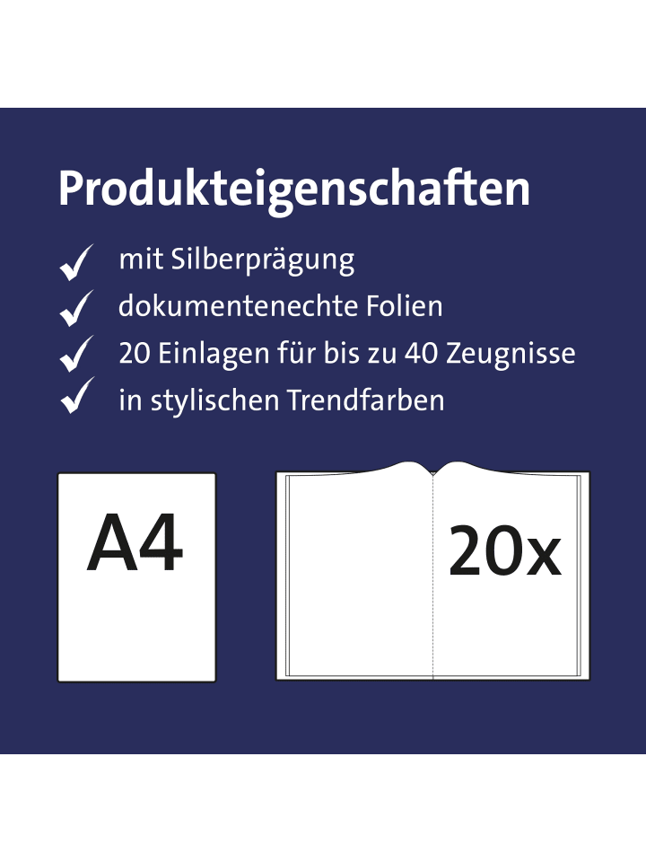 ROTH Zeugnismappe Basic, Blau in Blau günstig kaufen onesize