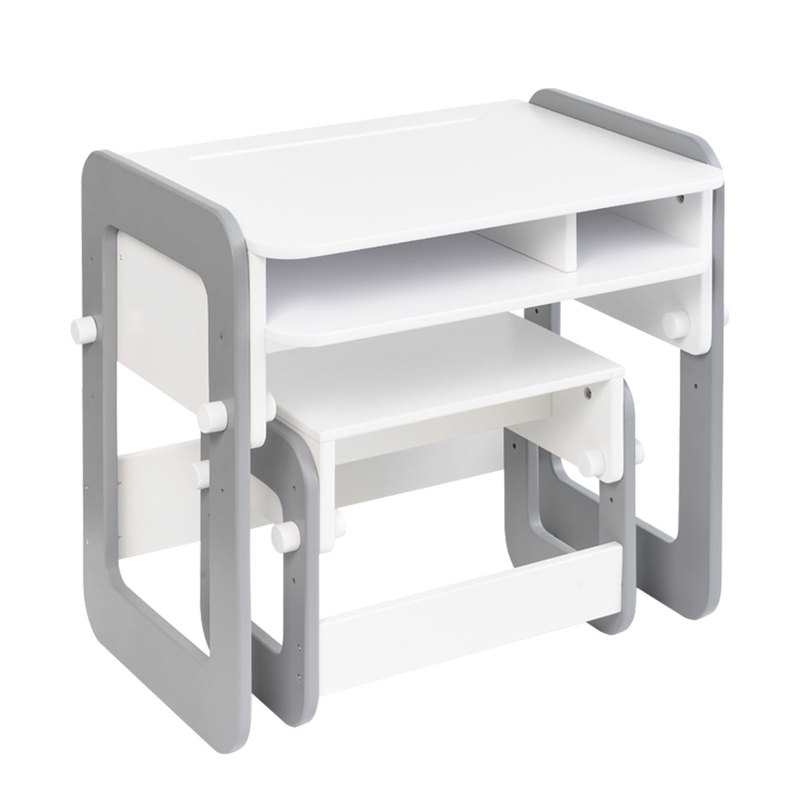 Bureau évolutif blanc et gris Oxybul