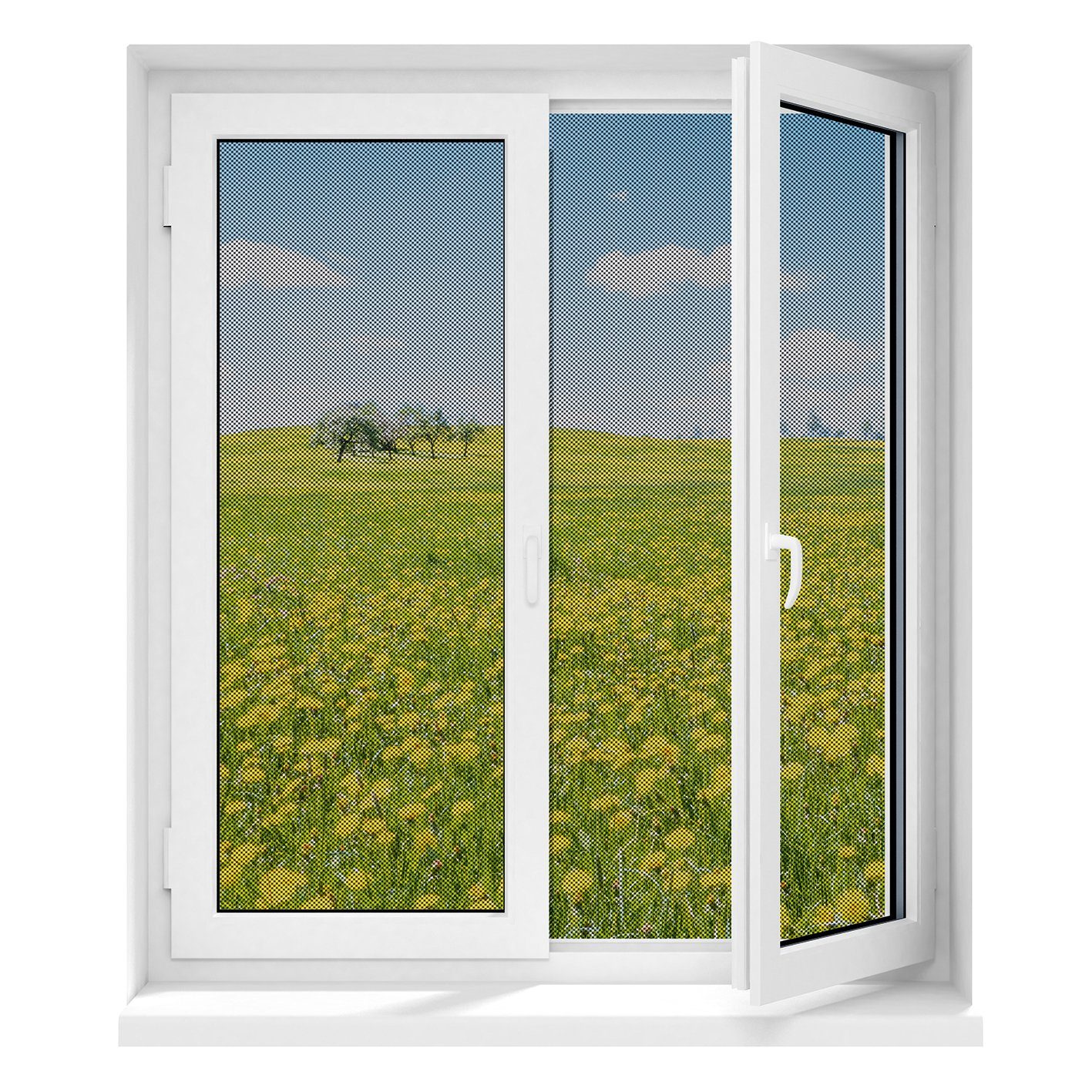 Insektenschutzplissee Fenster Fliegengitter Insektenschutz schwarz, EASYmaxx, Magneten, Moskitonetz mit Magnetverschluss 150x130 cm