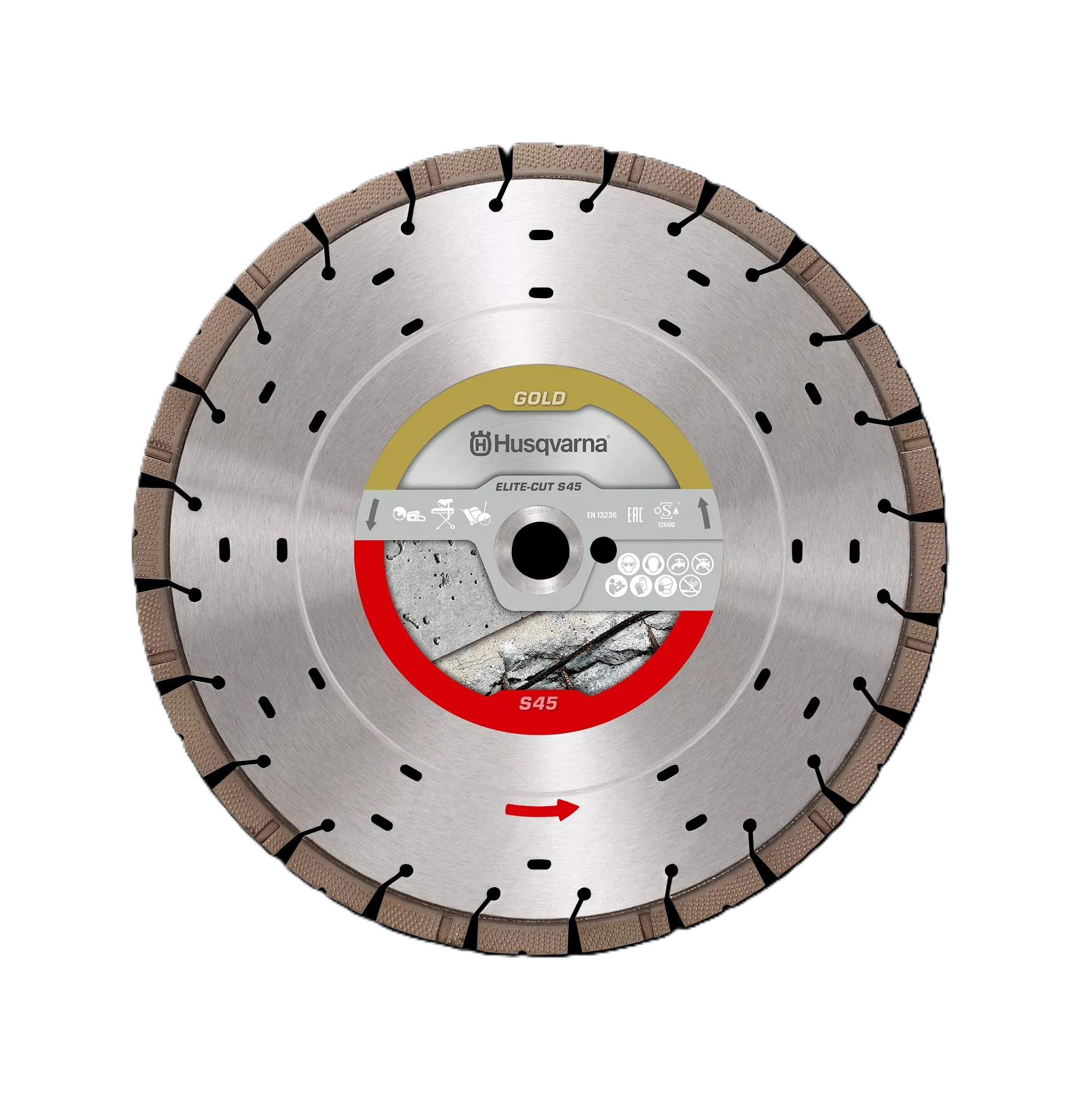 Disco de serra diamantado Husqvarna 599494730 Elite-Cut S45 Exo Grit para concreto úmido/seco, 400x25,4/20 mm