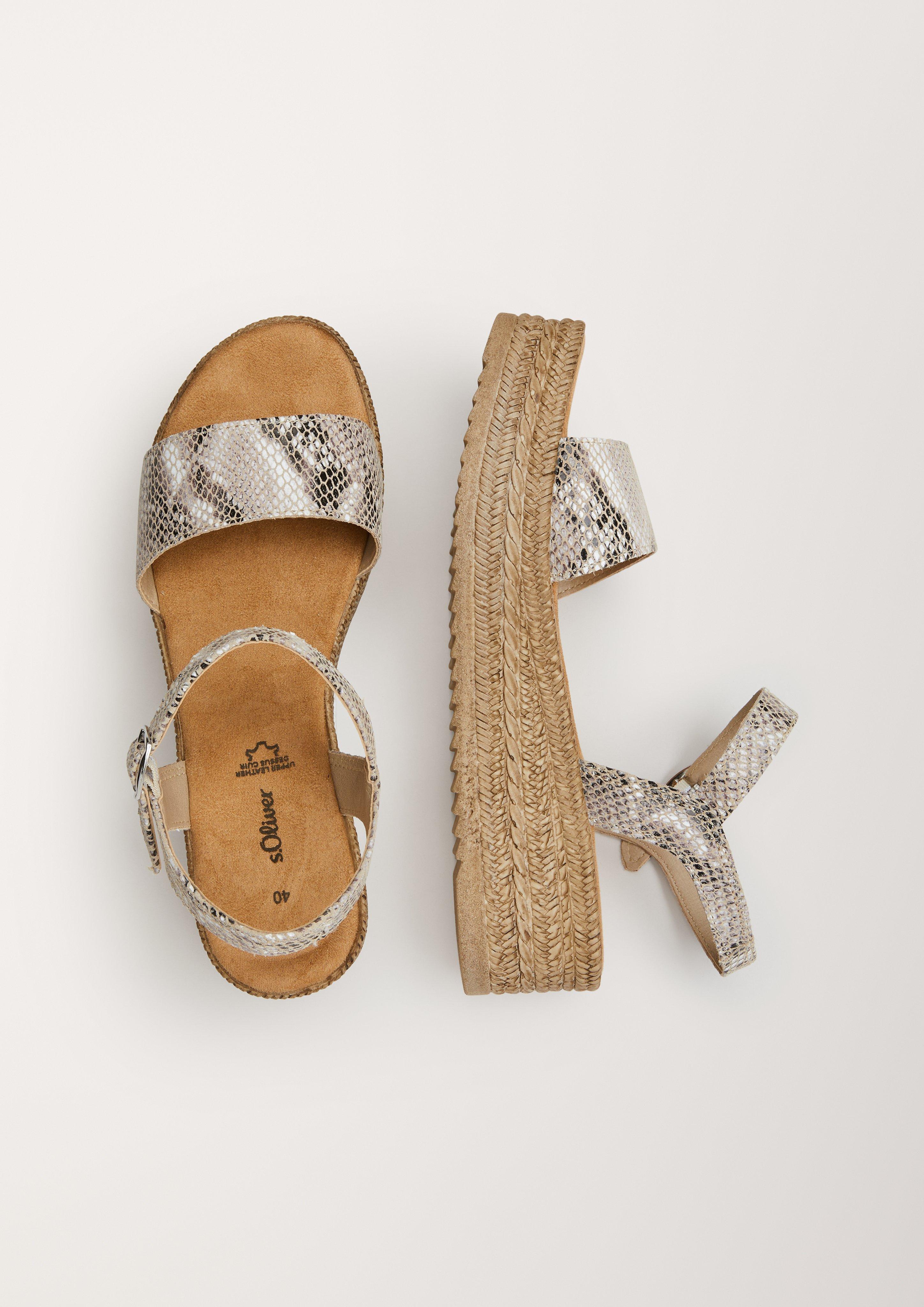 Ledersandalen mit Keilabsatz  6005166-950