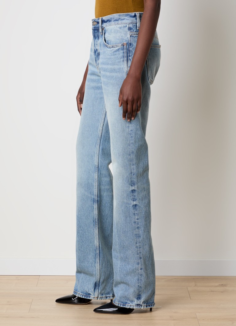 Saint Laurent  Nico high waist straight leg jeans met lichte wassing