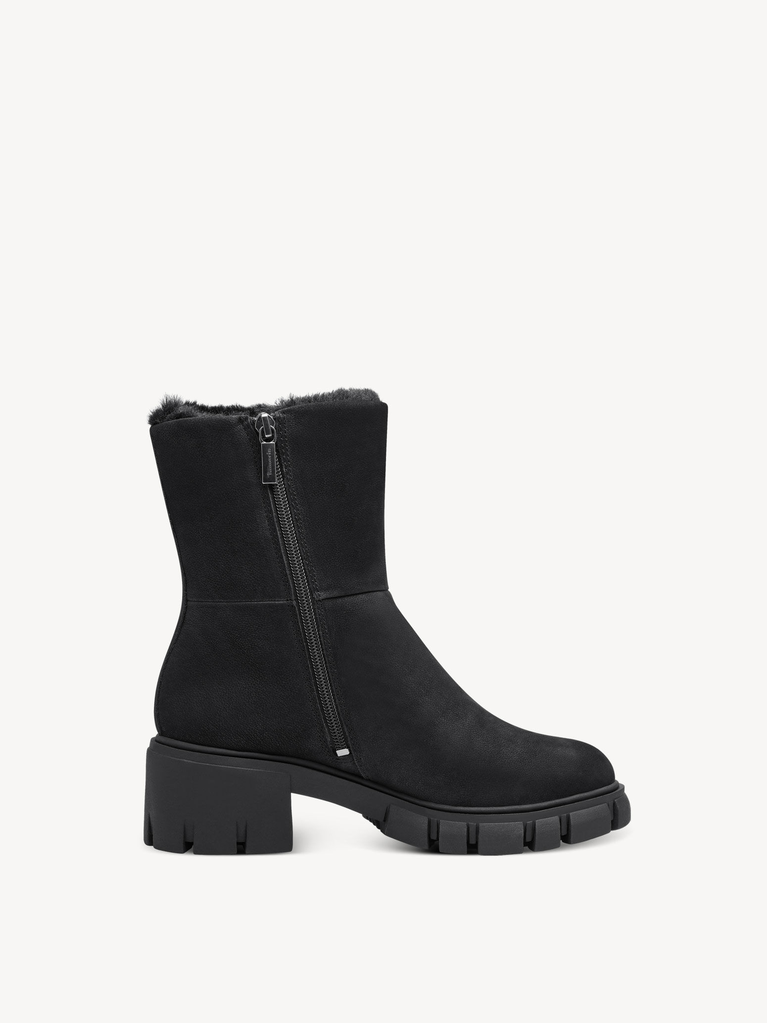 Bottine en cuir - noir doublure chaude