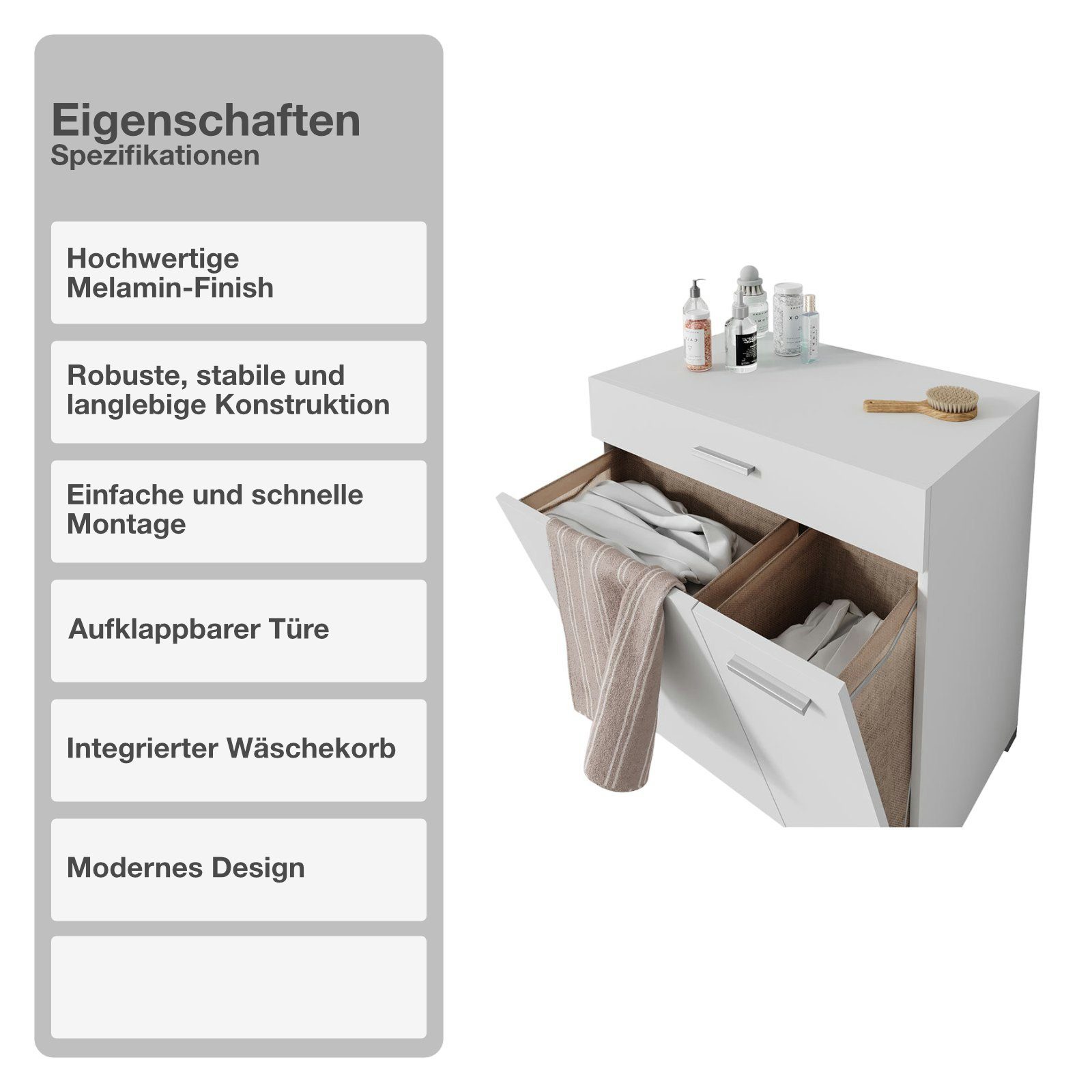 STADO Wäscheschrank Wäscheschrank, Badmöbel, Waschmaschinenschrank, Badschrank