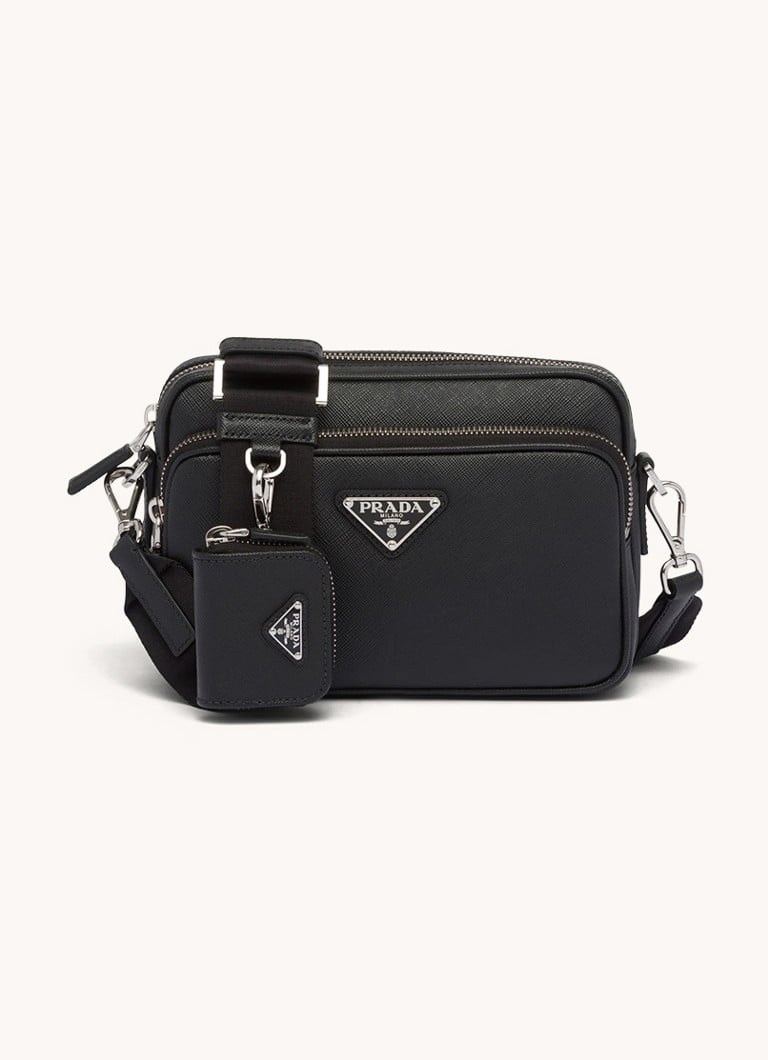 Prada leather shoulder bag with detachable shoulder strap
