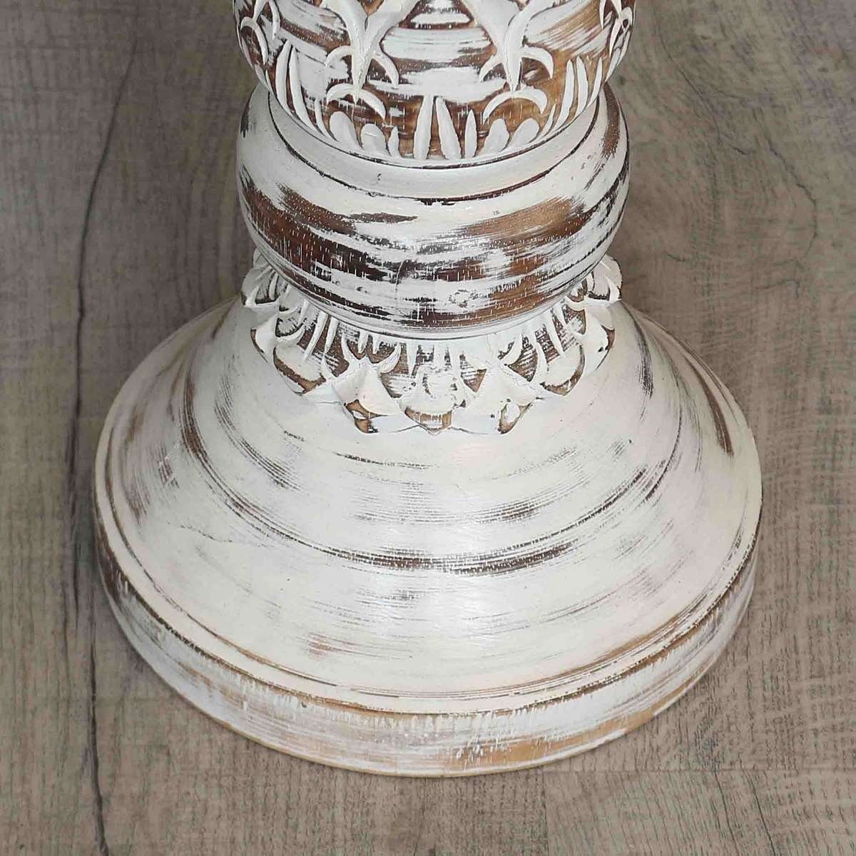 Oriental Galerie Blumenhocker Säule Antik Modell Batya 60 cm klein whitewash (1 St), Handarbeit