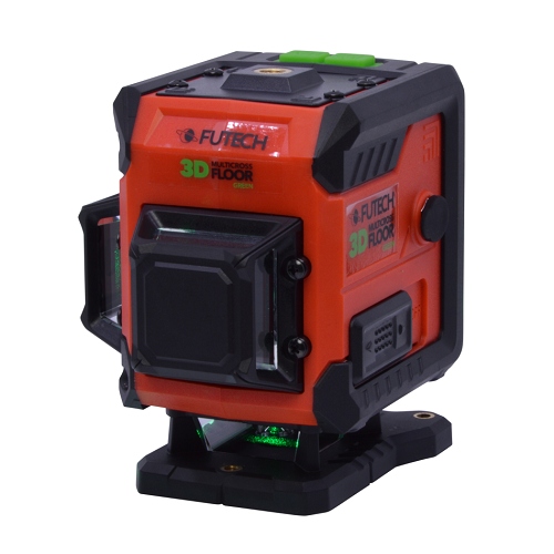 Futech 026.3FG-S Multicross 3D Bodenlaser-Set (kabellos, Kreuzlinienlaser), grün, inkl. Akku und Stativ in Tasche