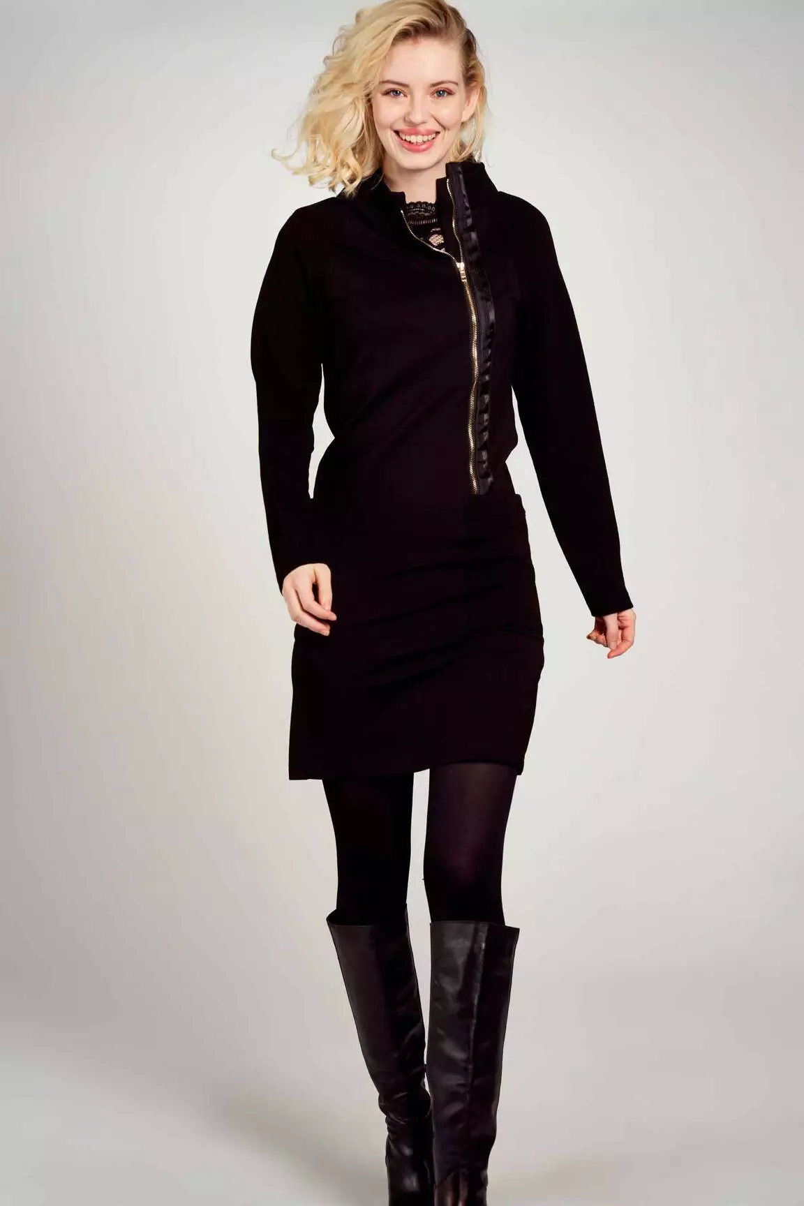 Nu Robes Mi Longues Femme couleur noir
