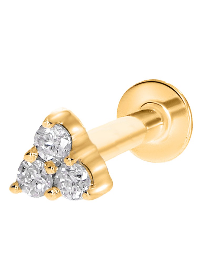 Culet Jewellery trīsstūra ausu pīrsings no 18 karātu dzeltenā zelta ar dimantu