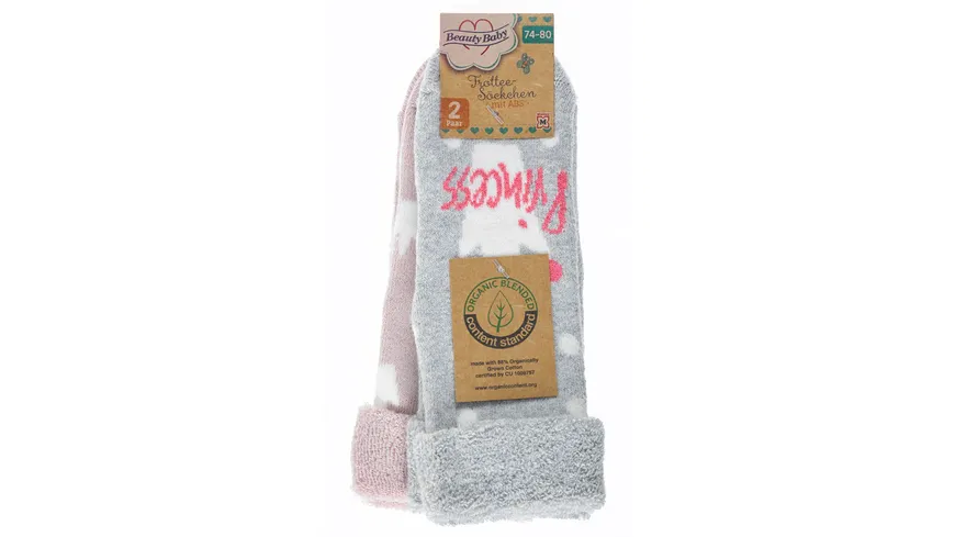 Beauty Baby Umschlagsocke + ABS grau, rosa