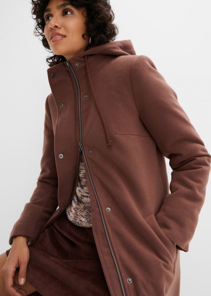 Mantel aus Wollimitat, Maxi-Länge