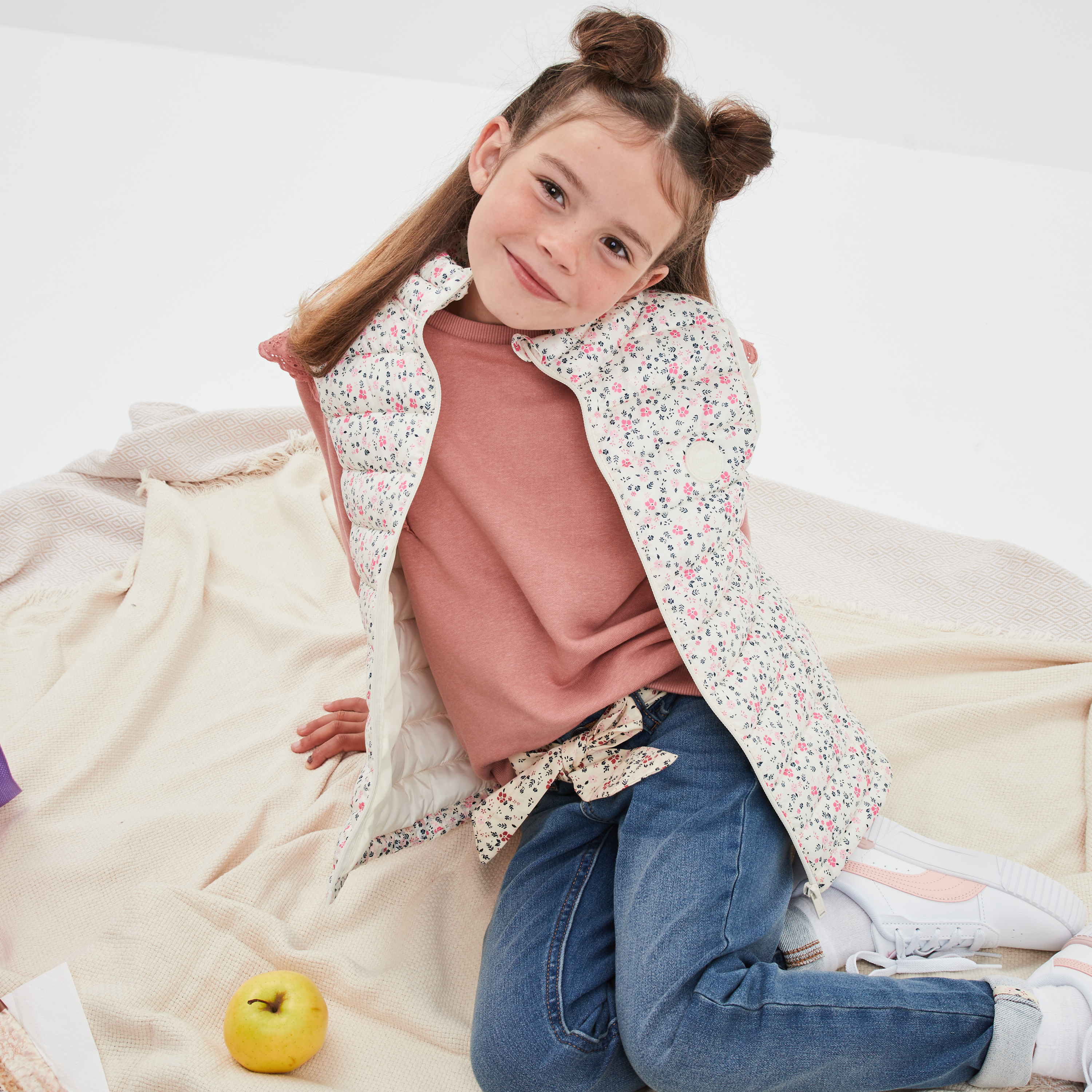 Doudoune sans manches col montant Creeks beige fille | La Halle
