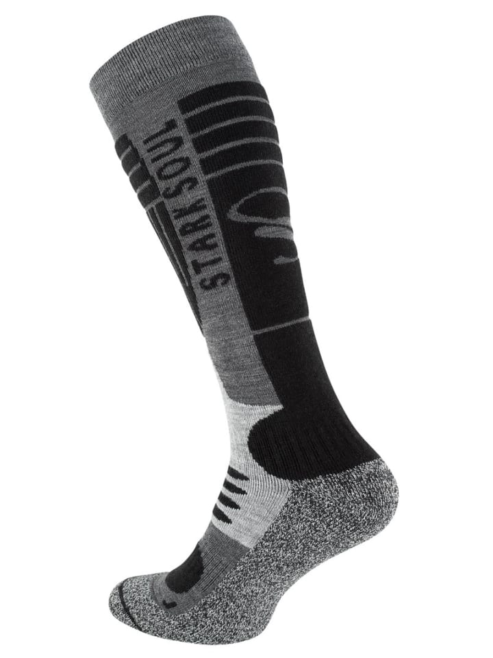 Stark Soul® Ski & Snowboard Socken 2 Paar, mit Spezialpolsterung in Grau-Schwarz günstig kaufen 39-42