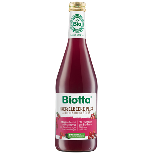 BIOTTA Bio Preiselbeer Plus Saft  500 ml  Saft