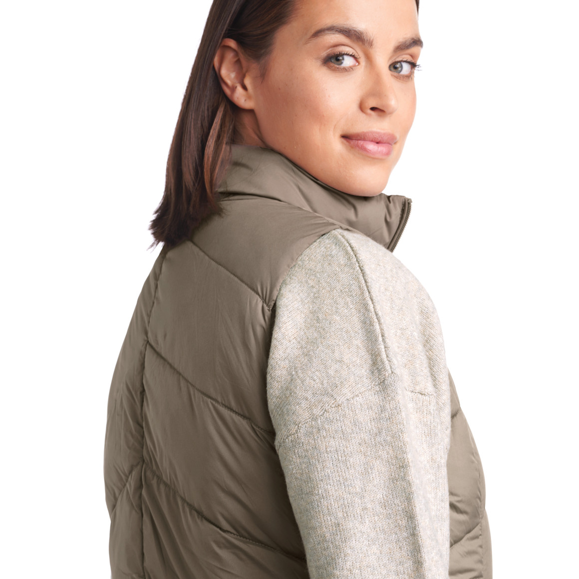 Damen Steppweste mit Zippertaschen