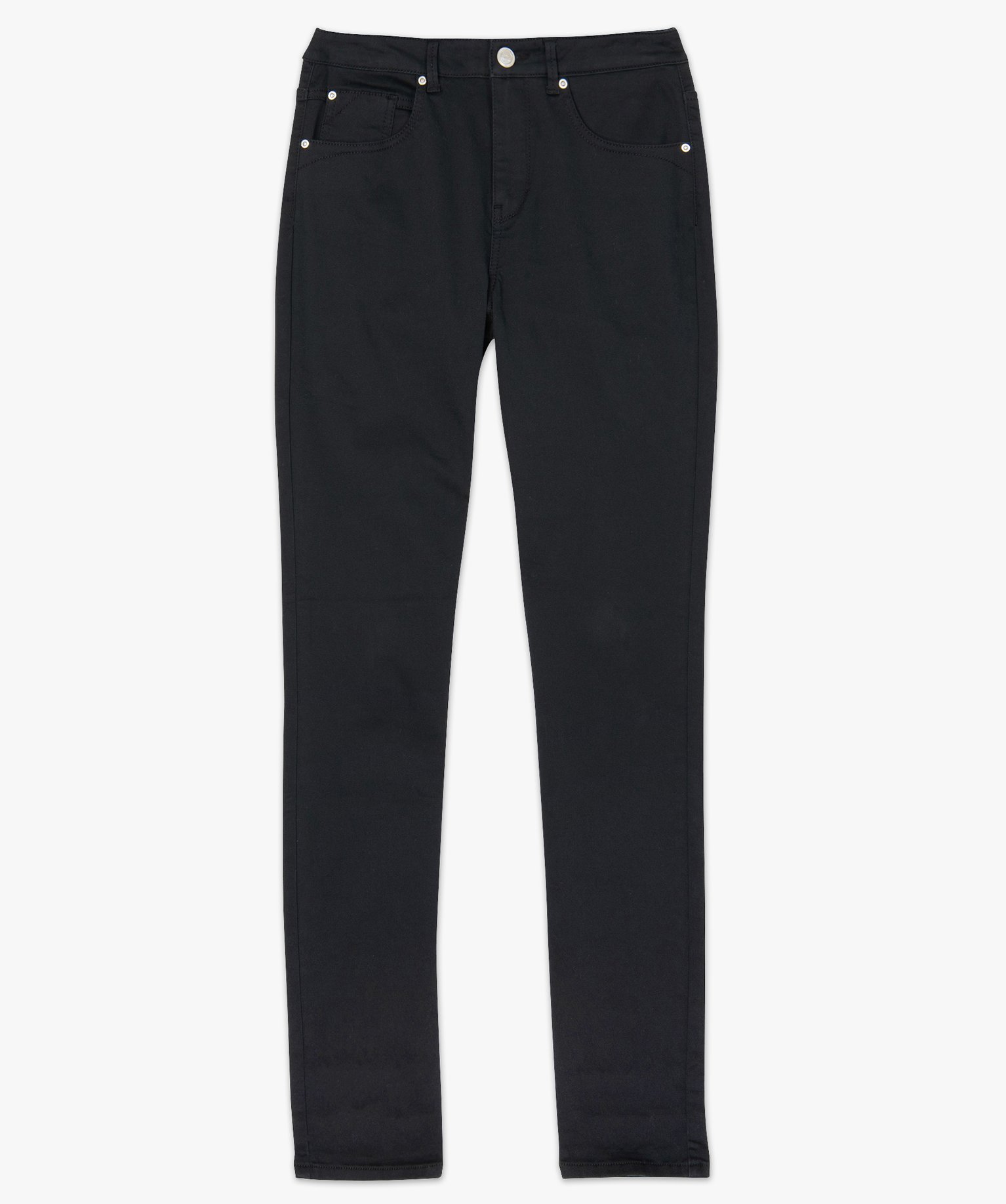 Pantalon femme coupe Regular en stretch noir | GEMO