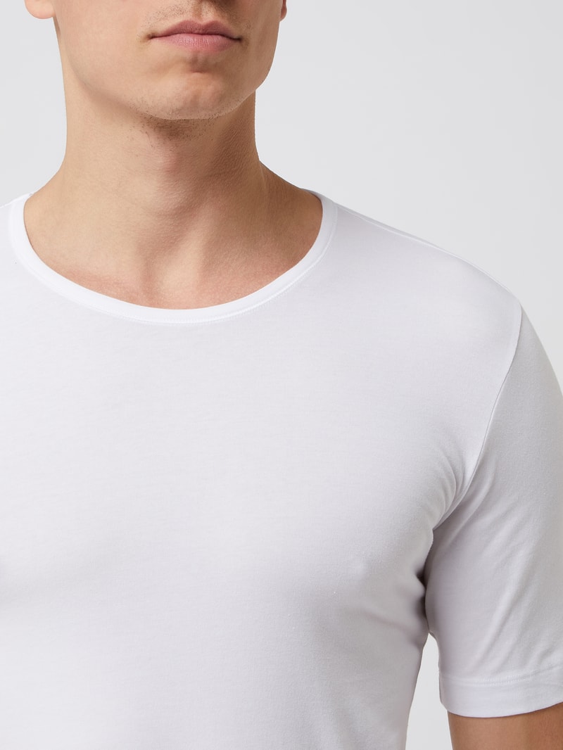 T-Shirt mit Stretch-Anteil im 2er-Pack in weiß