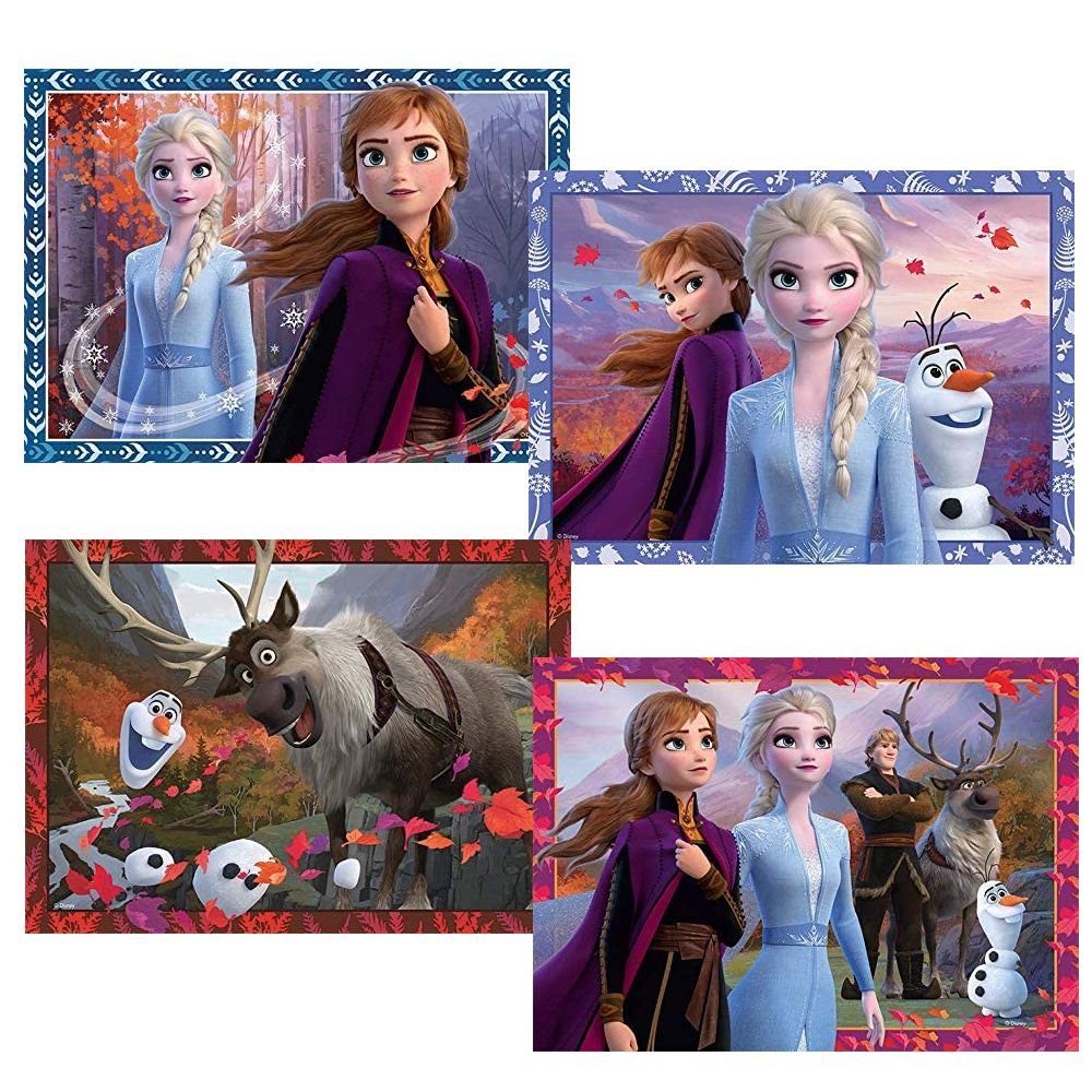 Frozen Puzzle 4 in 1 Kinder Puzzle Box  Frozen II Eiskönigin Jumbo, 36 Puzzleteile