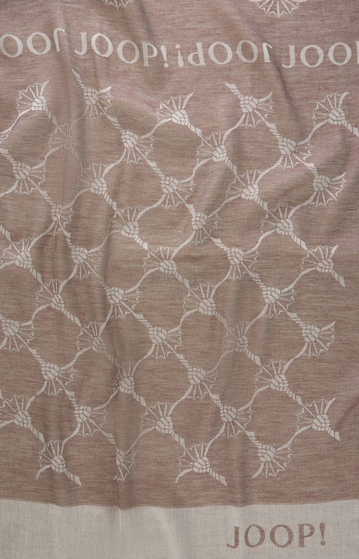 Modal-Baumwoll-Schal in Dunkelbraun/Offwhite