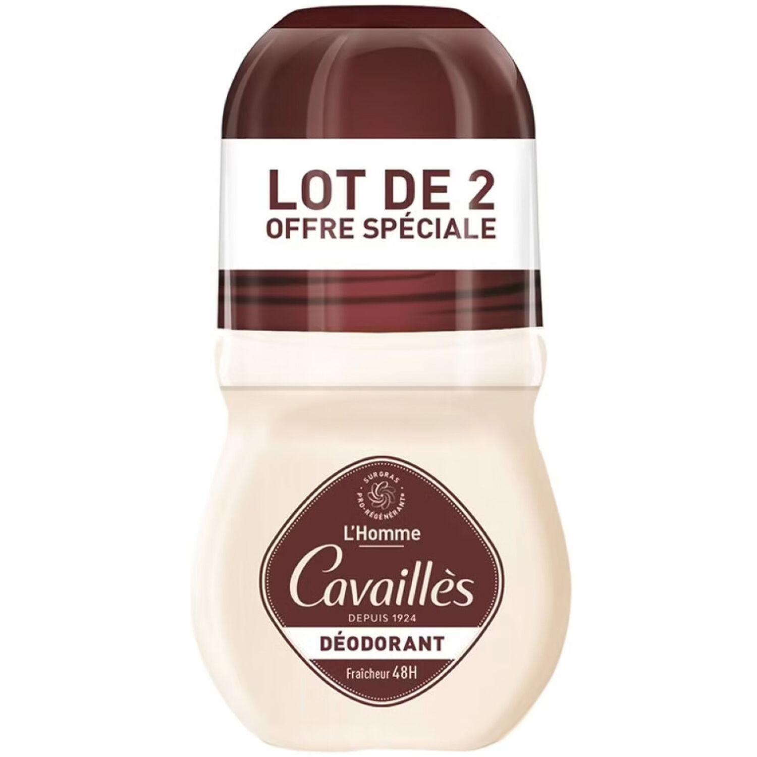 Cavaillès Dermato Homme Lot de 2 Déodorant Roll-On 48h 50ml