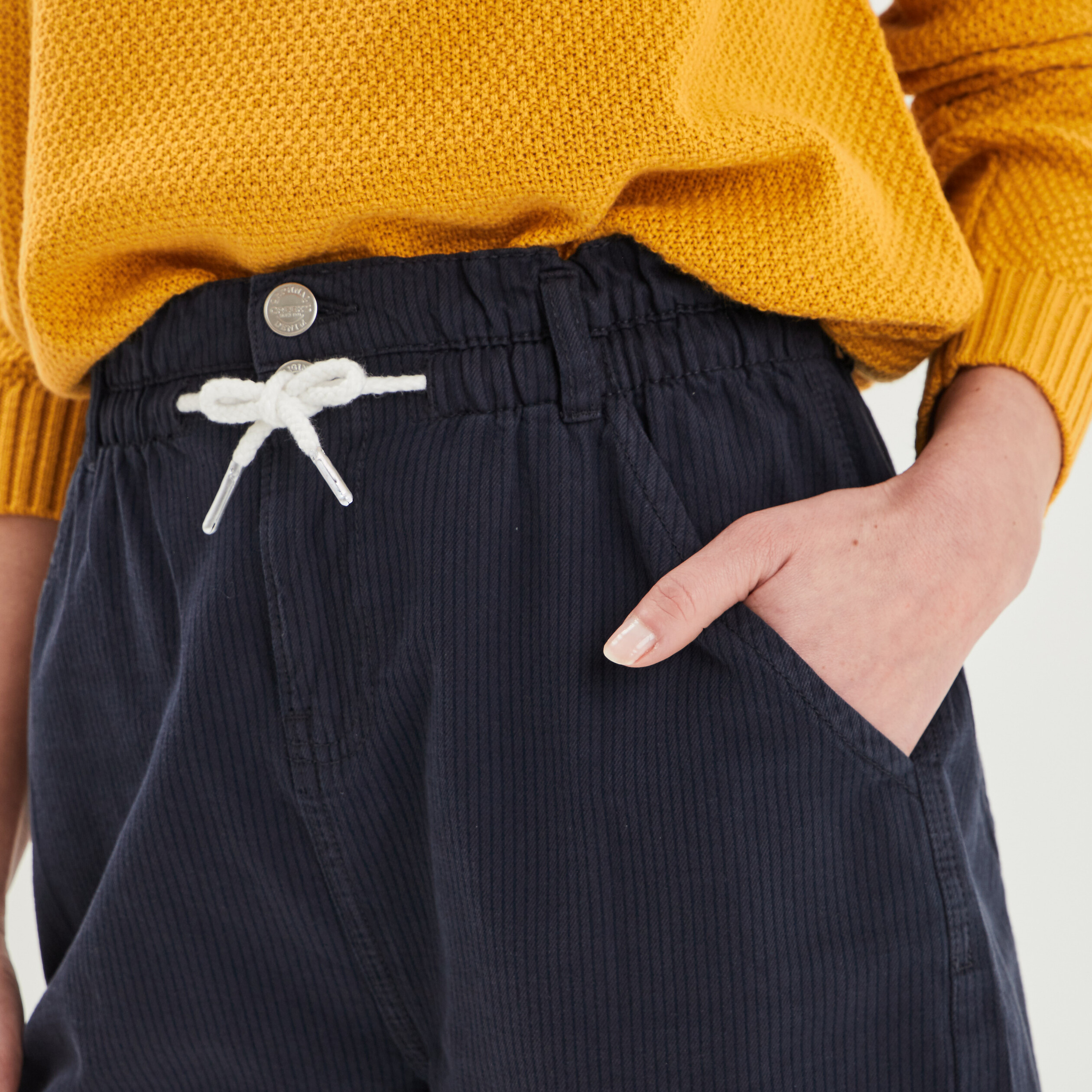 Short paperbag à ceinture bleu marine femme | La Halle