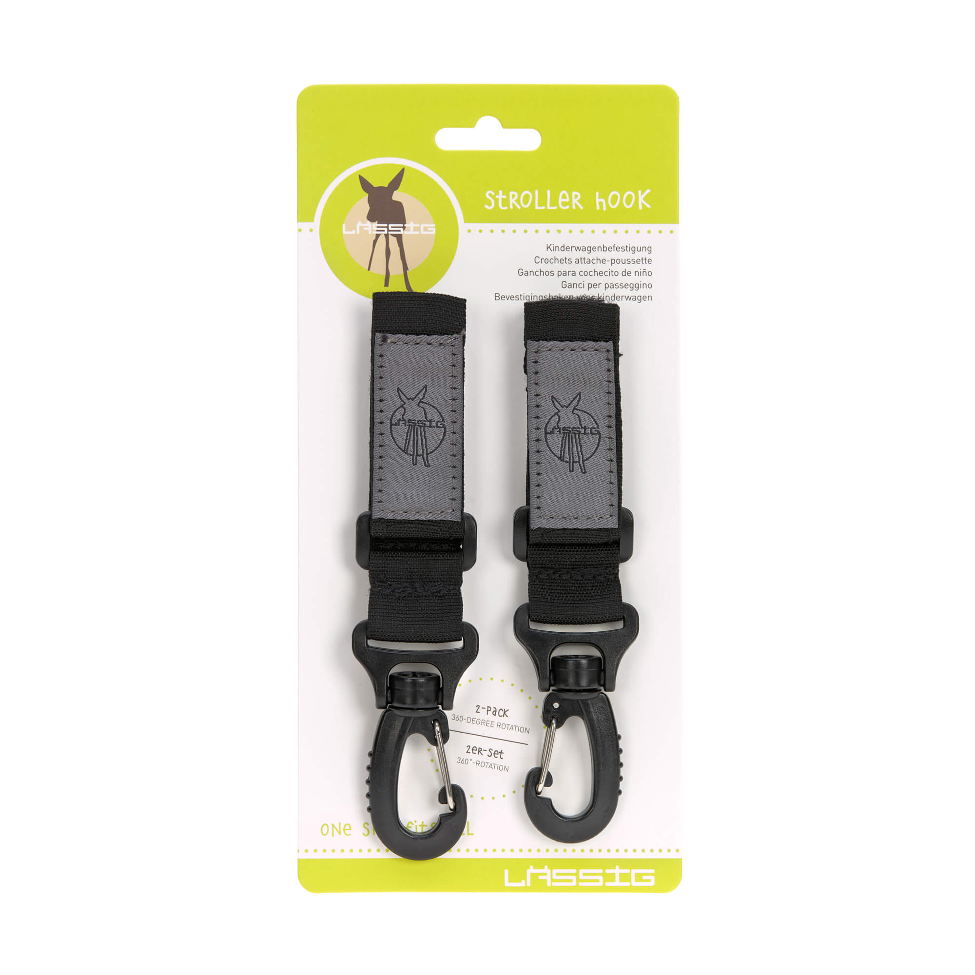 Kinderwagenhaken (2 Stk) - Stroller Hooks, black