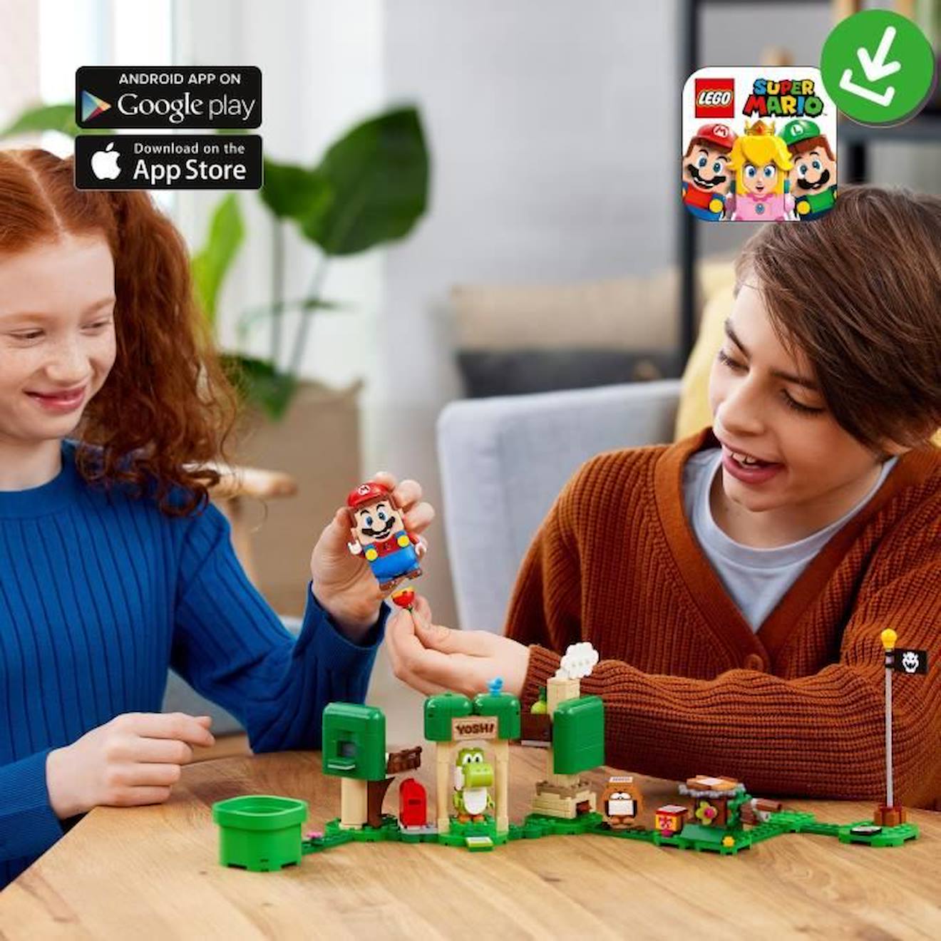 LEGO 71406 Super Mario Ensemble d’Extension La Maison Cadeau de Yoshi, Jouet Super Mario, Figurine, avec Manège, Enfants 6 Ans rouge