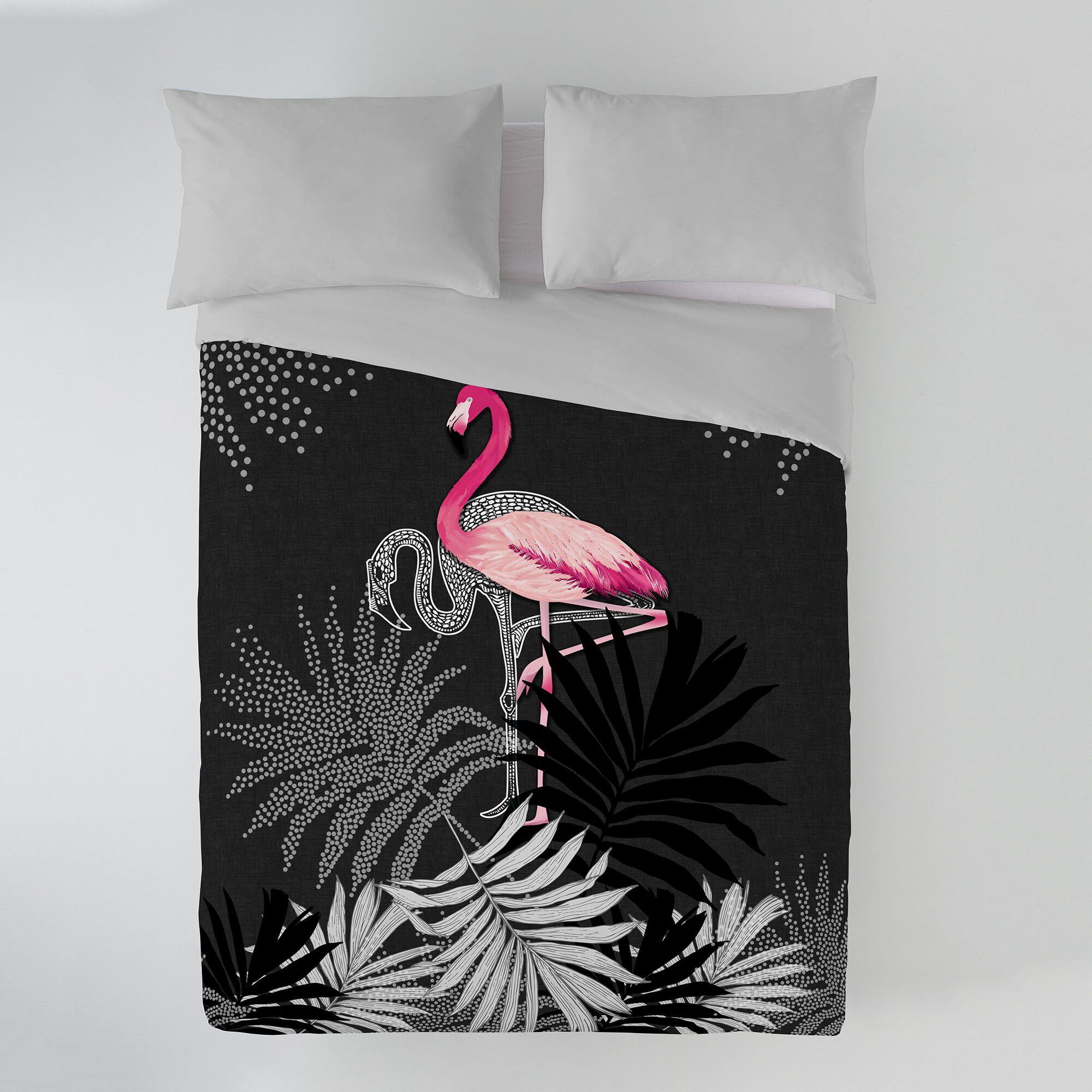 Couette imprimée polyester Flamant Rose 200g/m²