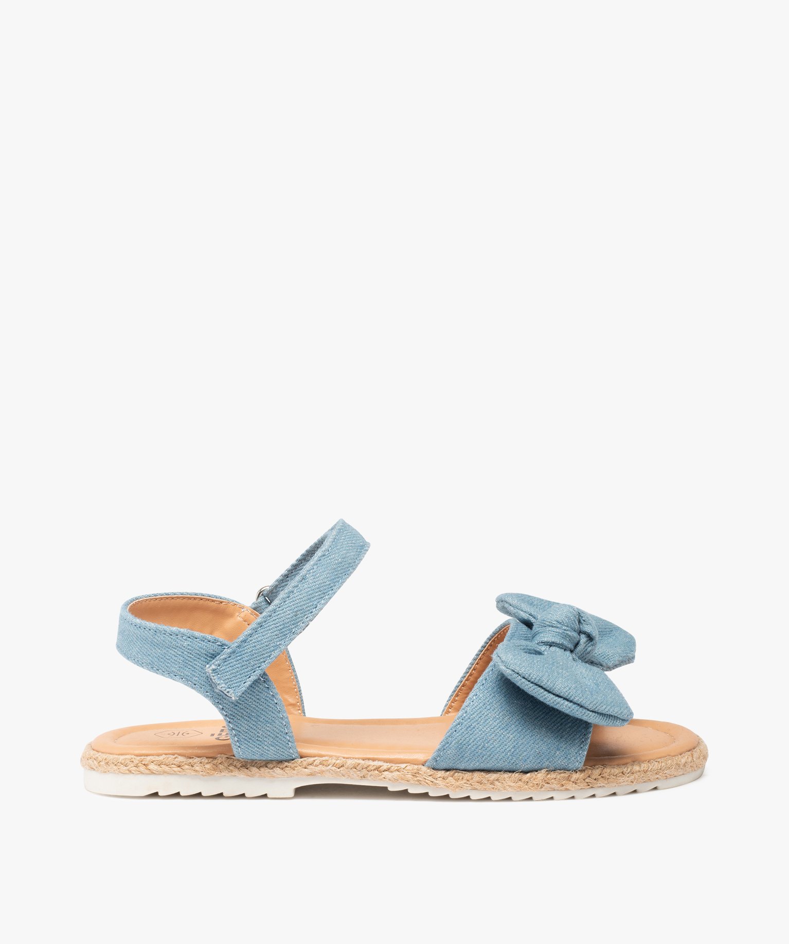 Sandales filles à brides en denim avec n?ud décoratif bleu | GEMO